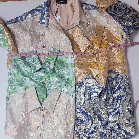 AKIRA Vibrant Patchwork Blazer - Picture 10 of 12